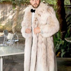 Luxurious Cream Fur Coat for Men